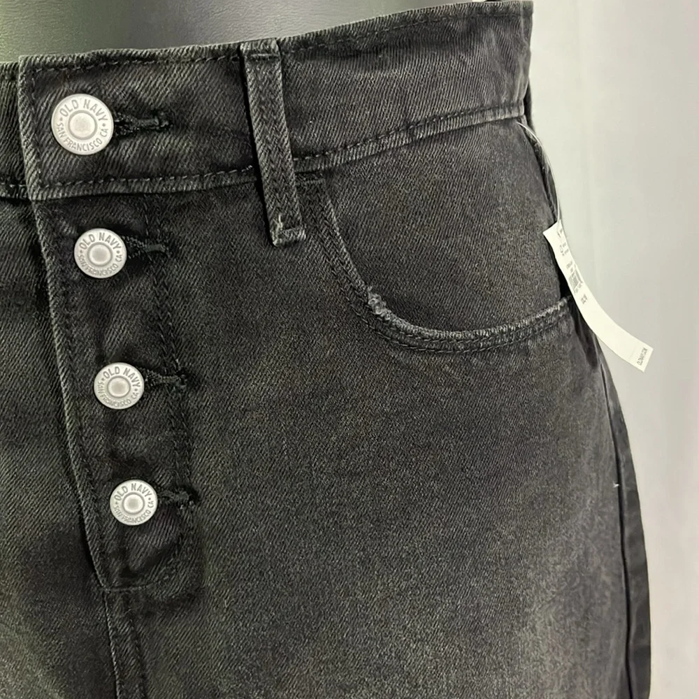 NWT Old Navy Smoky Waters High Waisted Black Denim Mini Skirt